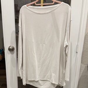 lululemon athletica Ivory Striped Long Sleeve Top